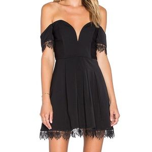 Lovers + Friends Off The Shoulder Black Dress
